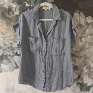 Cloth + Stone 100% Linen Top Size Small